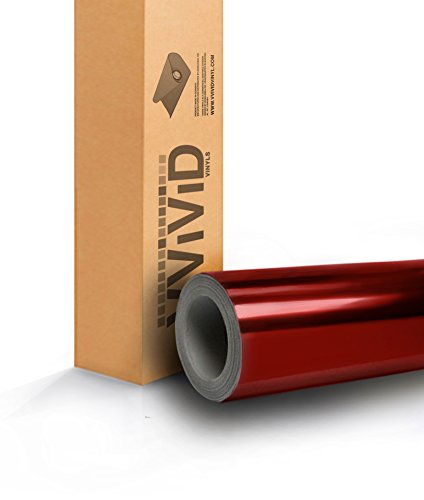 Red Mirror Chrome Vinyl Wrap Self Adhesive Film Decal Air-Release Bubble And Air-Free 3Mil-Vvivid8 (5Ft X 5Ft)