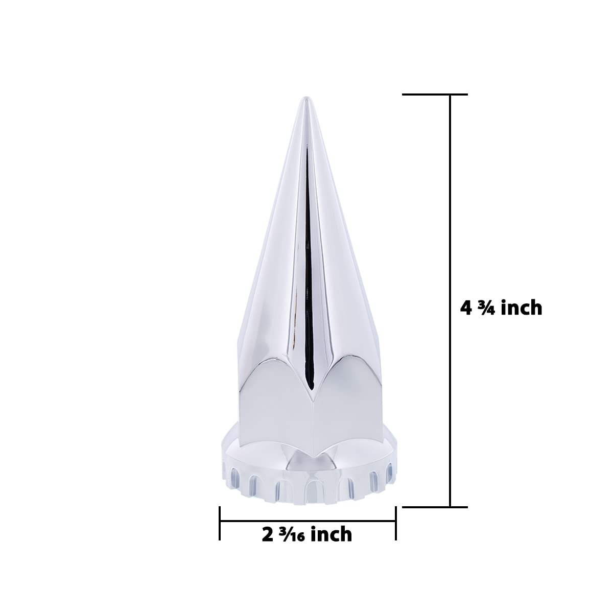 United Pacific 10569 33mm x 4 ¾” Chrome Plastic Super Spike Thread-On Nut Covers Caps, 33mm Thread-On Lug Nut Fitting, Truck Accessories - Pack of 10