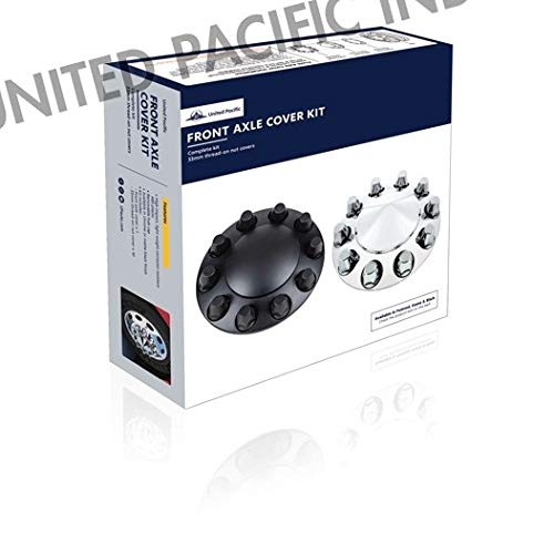 United Pacific 10339 Axle Hub Cover, Front, Matte Black, Pointed, With 33Mm Thread-On Nut Cover