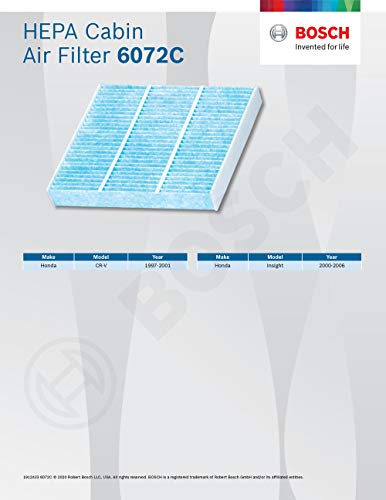 Bosch 6072C Hepa Cabin Air Filter - Compatible With Select Honda Cr-V, Insight