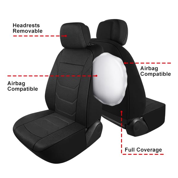 Pariiaotin 3D Air Mesh Car Seat Cover Full Sets Washable and Breathable Premium Cloth Automotive Vehicle Seat Covers for Cars In