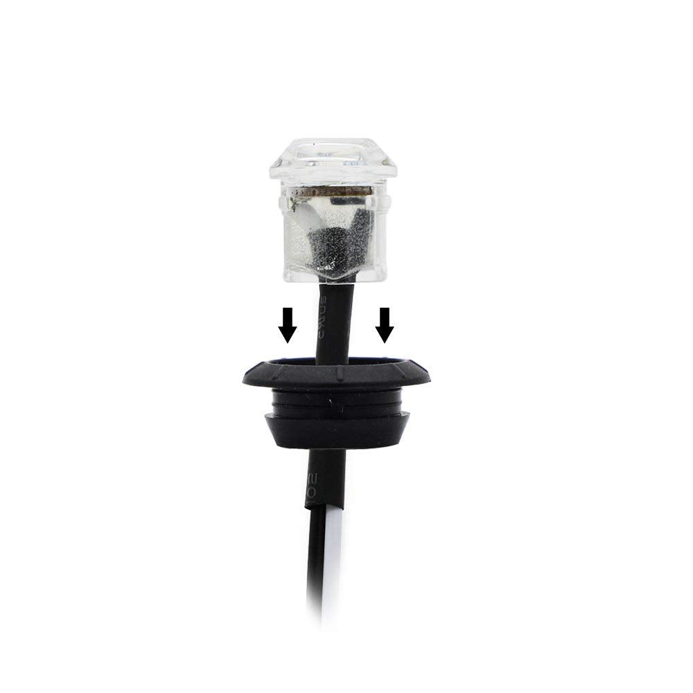 Madcatz (Pack Of 20) Meerkatt 3/4 Inch Mini Round Clear Lens Amber Led Mount Waterproof Side Marker Indicator Light W/Rubber Gro
