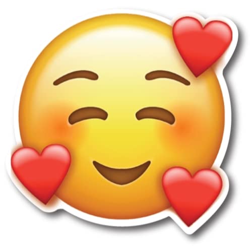 Magnet Me Up Smiley Emoticon With Surrounding Hearts Car Magnet Decal, 5 Inch, Cute Self-Expression Decorative Magnet For Car, T