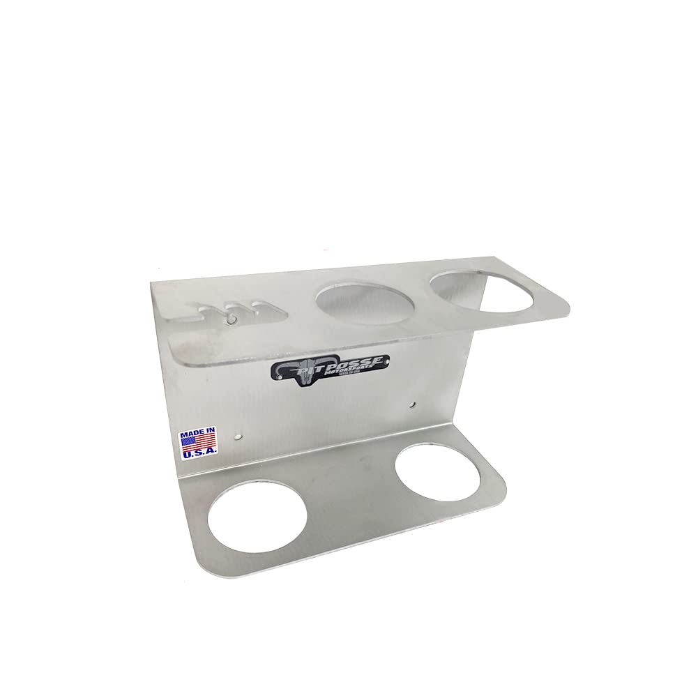 Pit Posse 572 Hand Grease Gun Holder Rack - Made in USA - Garage Organizer Aluminum Storage Caddy Wall Mount Accessory for Enclo
