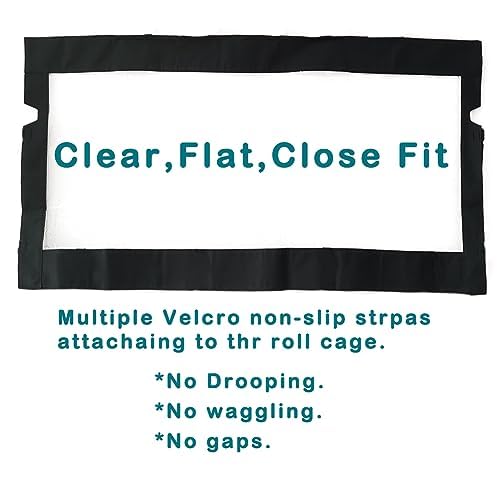 Qymoto Soft Rear Window , Rear Windshield, Dust Panel For Polaris Midsize Ranger 570 / Crew / Etx / Ev Pro-Fit Roll Cage Back Wi