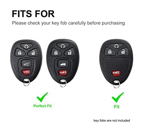 Key Fob Cover Case Shell Keychain For Suburban Tahoe Traverse Gmc Acadia Yukon Cadillac Escalade Srx Buick Enclave Pink (For Gmc