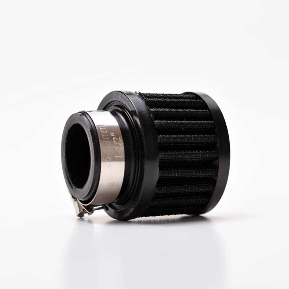 Meriton Auto Car Intake Air Filter - 25mm Rubber End Clamp - Black