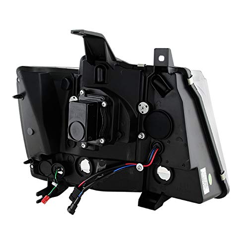 Akkon - For 2007-2014 Chevy Suburban | Tahoe | Avalanche Left + Right Black Led Drl Projector Head Lights Pair