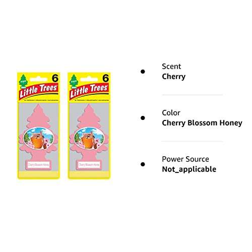 Little Trees Car Air Freshener | Hanging Paper Tree For Home Or Car | Cherry Blossom Honey | 12 Pack