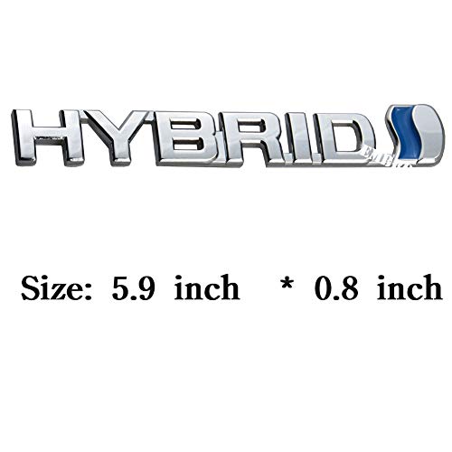 Embroom Hybrid Emblem Fender 3D Metal Badge Decal Replacement For Universal Car (Blue Chrome)