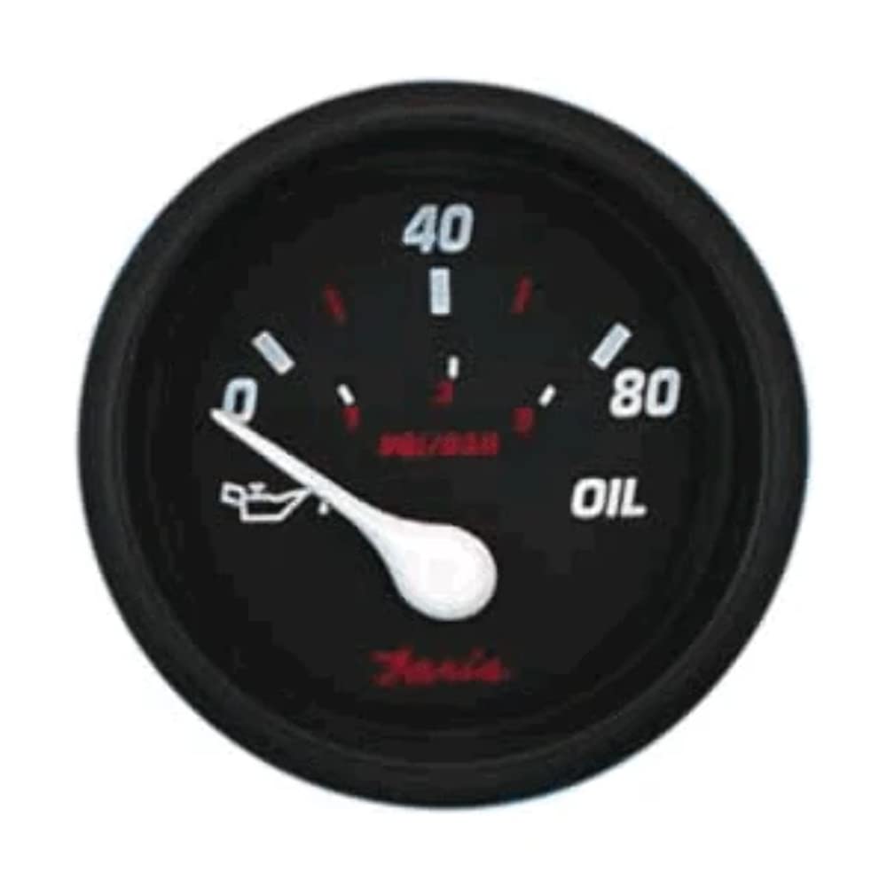 Faria 14602 Pro Oil Pressure Gauge 80 Psi - Red, 2''
