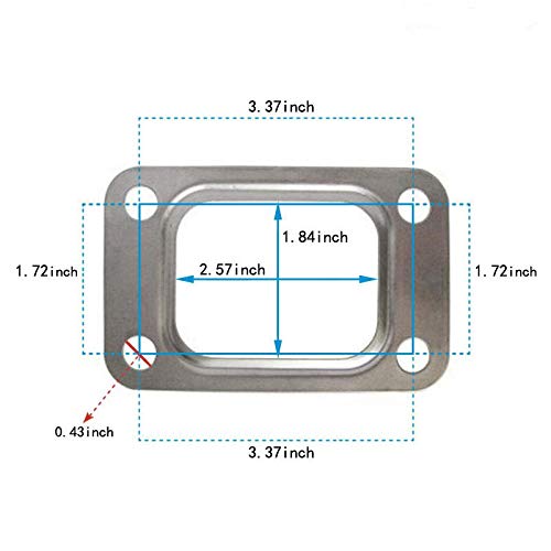 2 Pack T3 Turbo Inlet Flange Gasket Manifold Stainless Steel T3/T4 Precision Pte Garrett