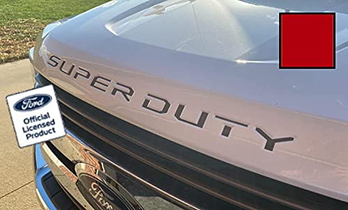 Decal Mods 2017-2022 Super Duty Hood Grille Decal Sticker Letter Inserts Inlays (Thin) For Ford F250 F350 F450 (2017-2022) (Red)