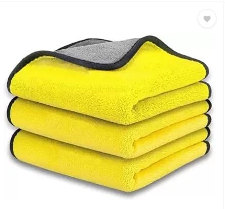 QNJL Car Accessices Cleaning 500 GSM Microfiber Towel for Car Cleaning and Detailing  Dual Sided, Extra Thick Plush Microfiber 