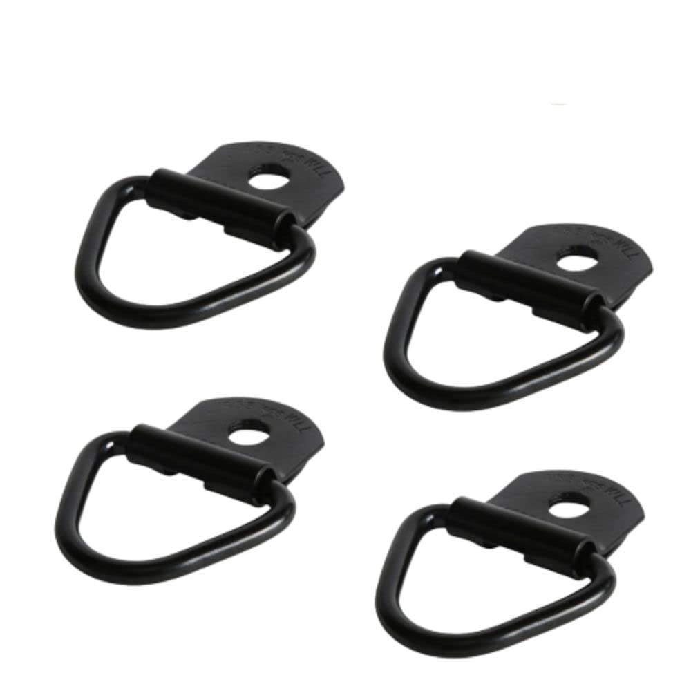 DC Cargo V-Ring Tie-Down Anchors |4 Pack | 2'' Diameter Steel Bolt-on D-Rings for Cargo on Trucks, Pickups, Trailers |Flush Moun