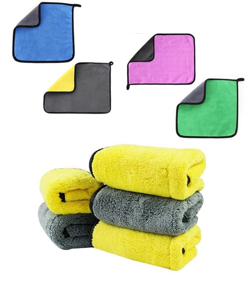 RKPSP Scratch Free Polishing Microfiber Cleaning Cloth 40 * 40 Double Layers Car Washing/Car Drying Wash Towel Pack of 4