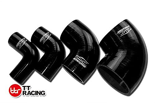 4-Ply Silicone 90 Degree Elbow Radiator Hose Joiner Pipe Black 95Mm 3.75' (3-3/4')