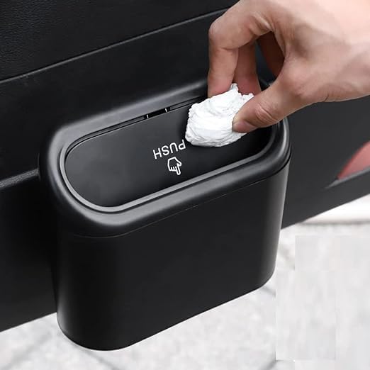 SAJYM Car Trash Can with Lid, Mini Vehicle Trash Bin Car Dustbin Garbage Organizer, Automotive Garbage Can Bin Trash Container f