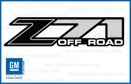 Decal Mods Z71 Off Road Black Decals Stickers fits Chevy Silverado (2001-2006) Bed Side 1500 2500 HD (Set of 2) Black Gray - FB