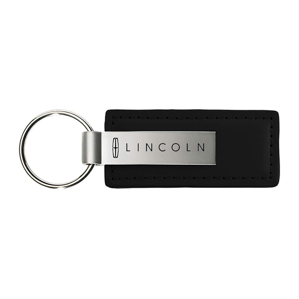 Au-Tomotive Gold, Inc. Officially Licensed Black Leather Key Chain For Lincoln
