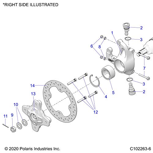 Polaris Atv Knuckle Assembly Kit, Left, Genuine Oem Part 2204254, Qty 1