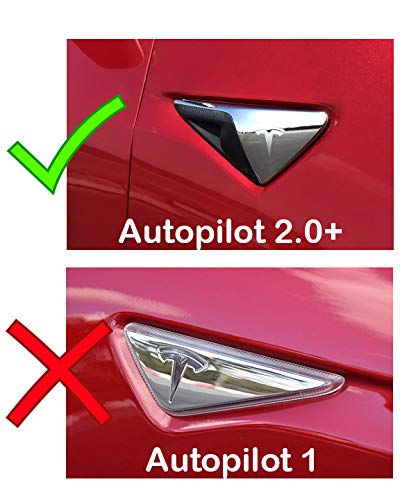 Logo Decal Wrap For Tesla Model X, 14-Pc Set (Carbon Fiber Black)