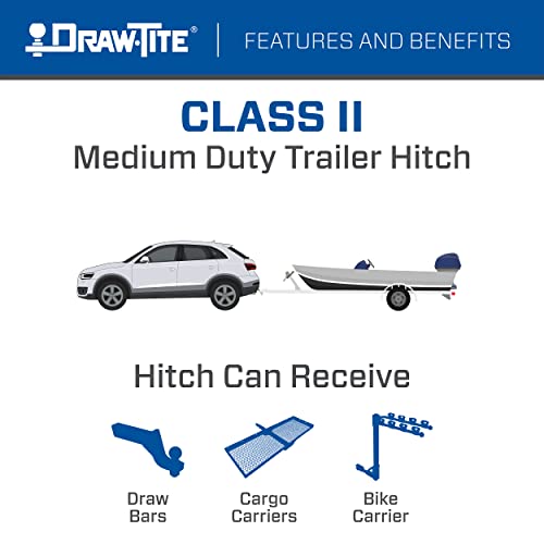 Draw-Tite 36284 Class Ii Frame Hitch With 1-1/4'' Square Receiver Tube Opening , Black