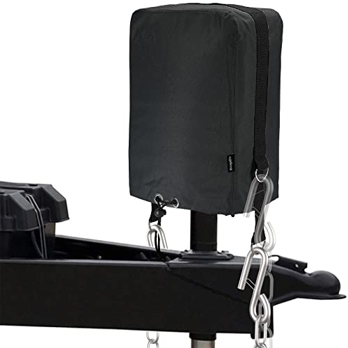 Bougerv Rv Electric Tongue Jack Cover With D Rings, 600D Universal Trailer Jack Protective Black Cover For Outside Rv Parts Rv A