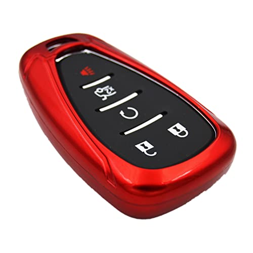 Smart Key Fob Cover For Chevrolet Chevy Malibu Camaro Trax Traverse Sonic Cruze Volt Equinox Spark Hyq4Aa 5 Buttons Red