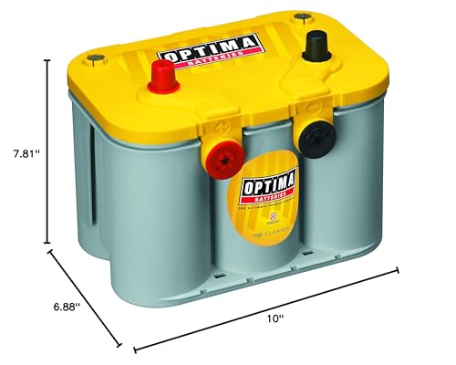 OPTIMA Batteries High Performance D34/78 YellowTop Dual Purpose Sealed AGM Car, Truck and SUV Battery, 750 CCA, Dual Terminal, Maintenance Free, Versitile Mounting
