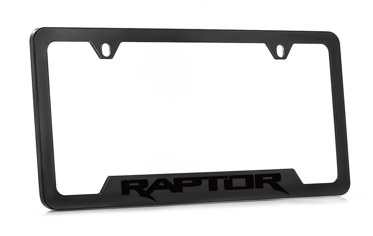 Ford Raptor Blacked Out Metal License Plate Frame
