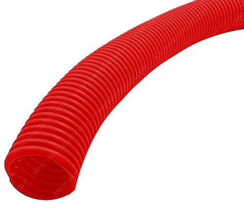 Electriduct Split Wire Loom Tubing Polyethylene Corrugated Flexible Conduit - 2'' Nominal Size - 25 Feet - Red