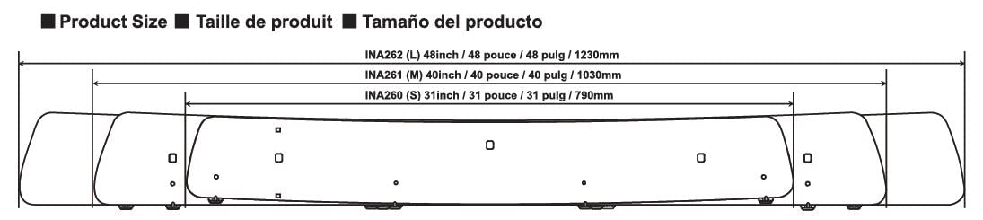 Inno Ina261 Medium Universal Mount (Fits Rounds, Square, Aero And Most Factory Bars) Fairing For Mid-Size Cars And Suv'S - 40-In