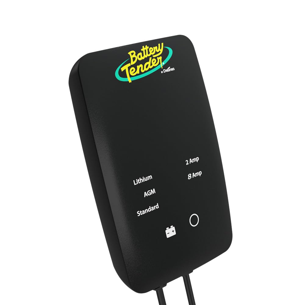 Battery Tender 8 AMP 12V Battery Charger and Maintainer - Automotive Switchable 8 AMP / 2 AMP - Selectable Chemistry Standard Li