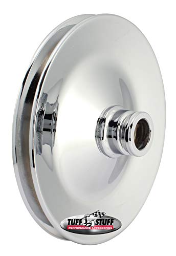 Tuff Stuff Performance 8485A Power Steering Pump Pulley; Single V-Groove; Fits All Tuff Stuff Saginaw Style Pumps That Require A Press-On Pulley; Chrome Plated;