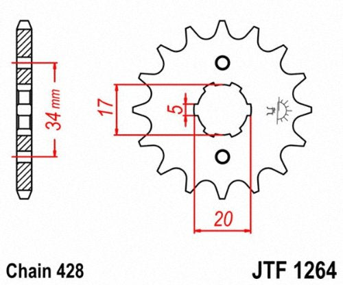 Jt Sprockets Jtf1264.15 15T Steel Front Sprocket