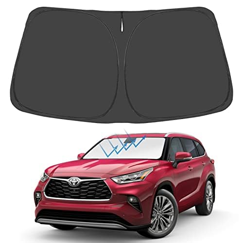 Proadsy 2025 Upgrade Windshield Sunshade Custom For Toyota Highlander 2020-2024 2025 Reflective Heat Sun Uv Protector Foldable F