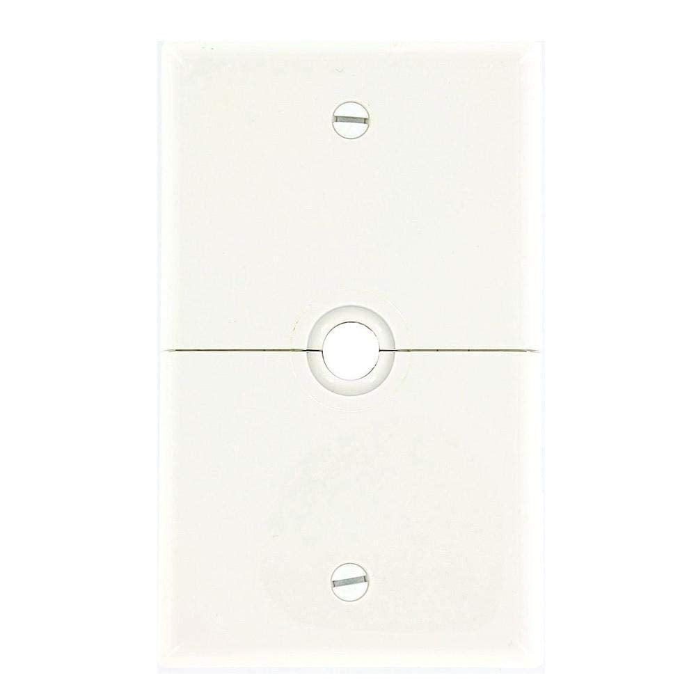 Leviton N751-W 1-Gang .625-Inch, Hole Device Telephone/Cable Wallplate, Box Mount, Horizontal Split Plate, White
