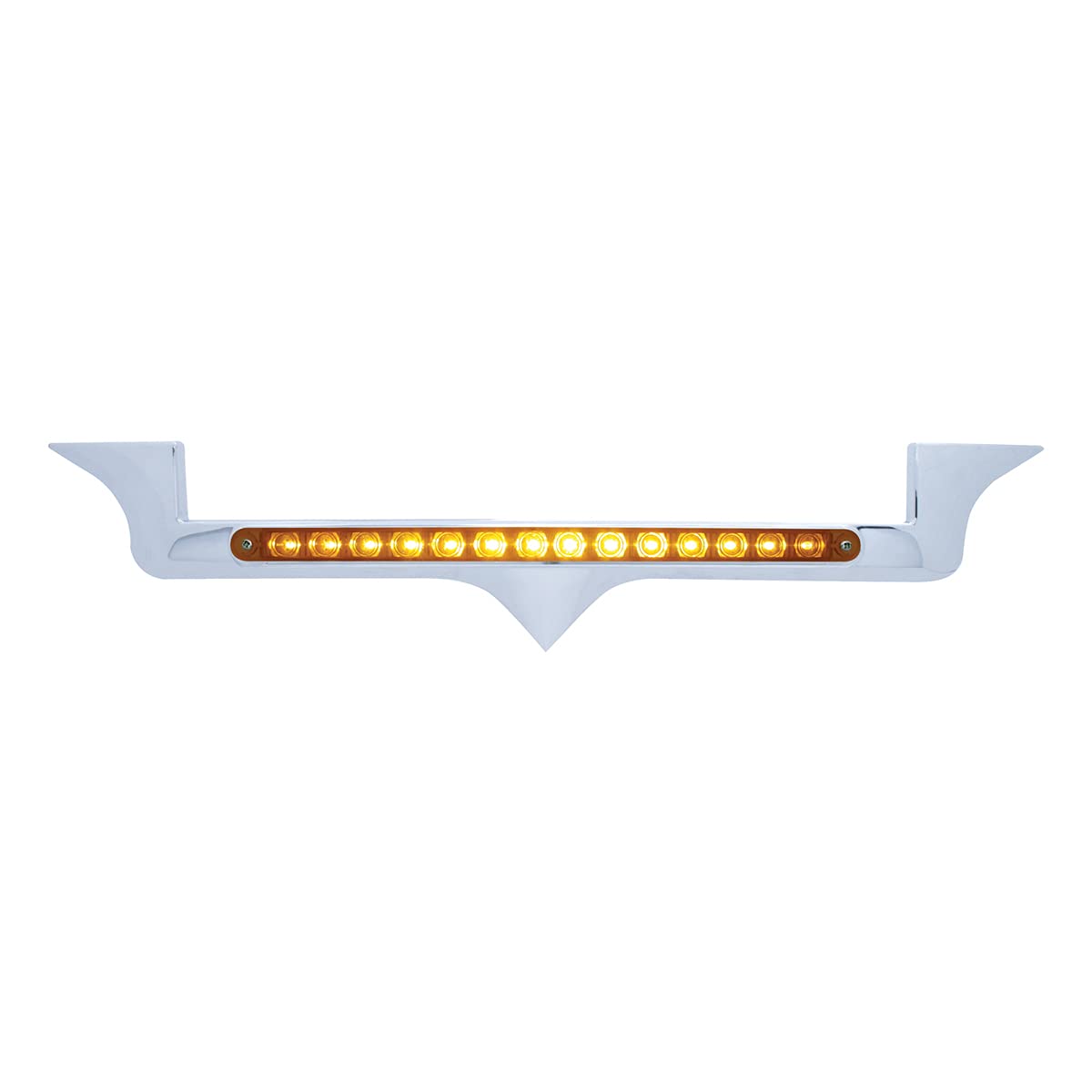 United Pacific 39878 12&quot; Truck Hood Emblem Light Bar (14 Amber LED/Amber Lens)