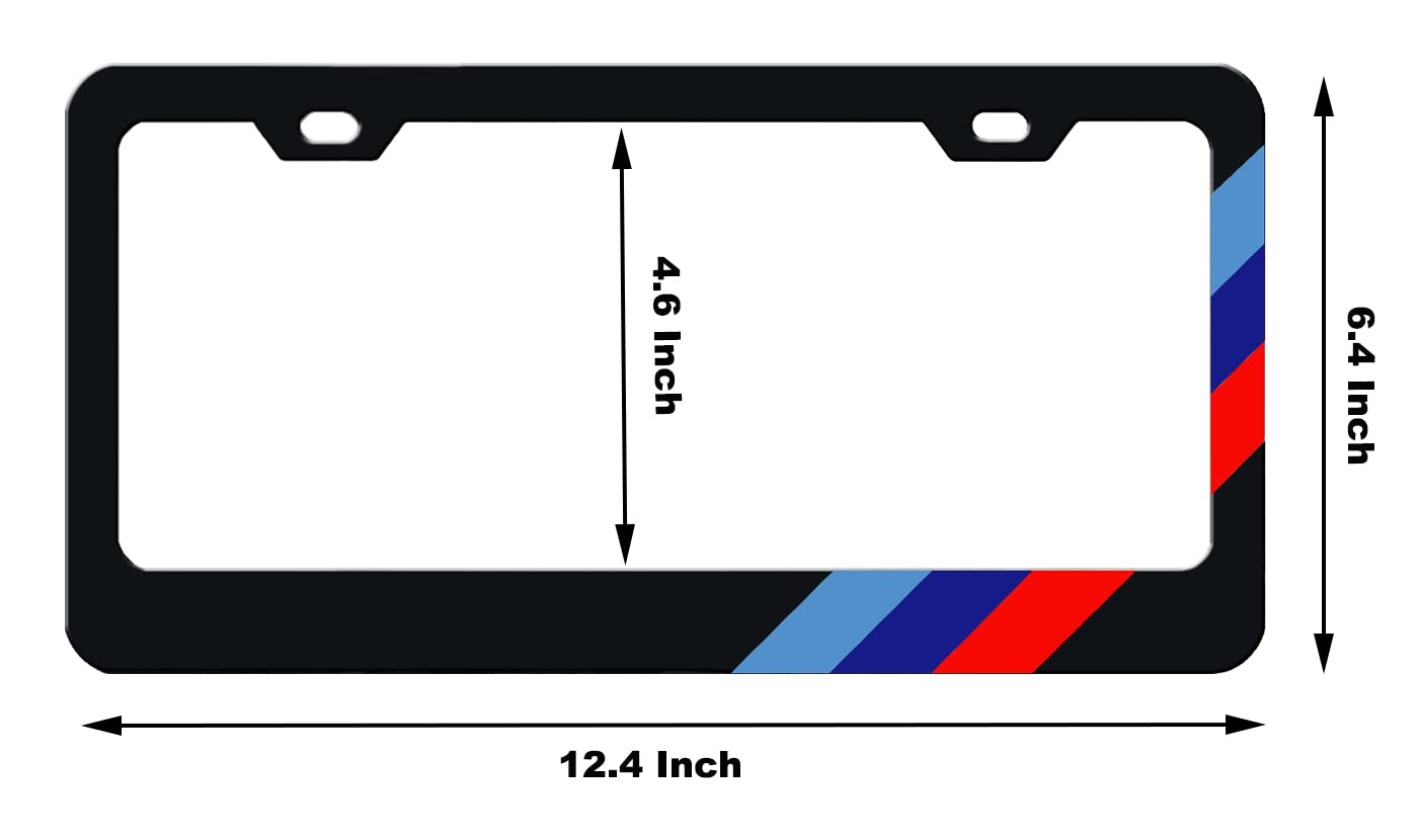 Xnqdre 2 Pack M Tri-Color Aluminum Alloy License Plate Frame - Sport Cover Holder for All BMW Models