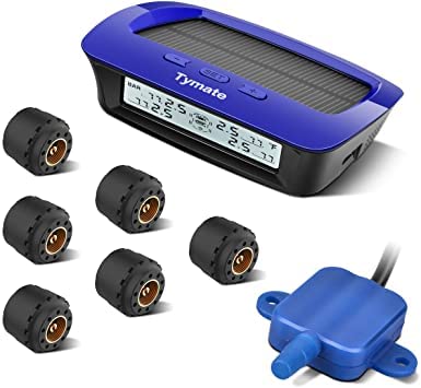 Tymate Rv Tire Pressure Monitoring System M12-3 - Solar Charge, 5 Alarm Modes, Auto Sleep Mode, Tire Position Exchange, 6 Tpms S