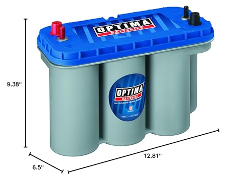 OPTIMA Batteries High Performance D31M BlueTop Dual Purpose Deep Cycle and Starting Sealed AGM Boat and RV Battery, 900 CCA, Dual Terminal, Maintenance Free, Versitile Mounting