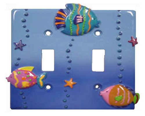 Fish Playground Decorative Switchplate Double toggle switch plate cover