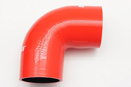 Autobahn88 Automotive Silicone Hose Bend, 90-Deg Elbow Coupler, ID=4.5'' (114mm), Leg Length 3.13'' (80mm), Wall Thickness= 0.2'