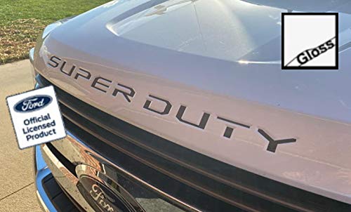 Decal Mods (2017-2022) Hood Grille Decal Sticker Letter Inserts Inlays (Thin) For Ford F250 F350 F450 Super Duty (White [Gloss])