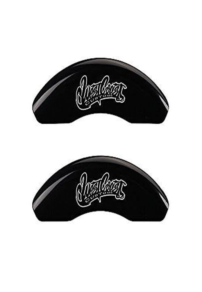 MGP Caliper Covers 16223SWCCBK Black Powder Coat Finish 'West Coast Customs Baseball' Logo Engraved Front/Rear Caliper Cover, (S