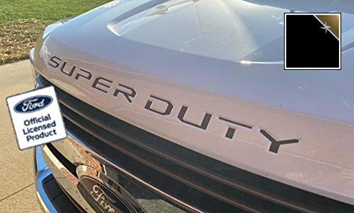 Decal Mods (2017-2022) Hood Grille Decal Sticker Letter Inserts Inlays (Thin) For Ford F250 F350 F450 Super Duty Black Reflectiv