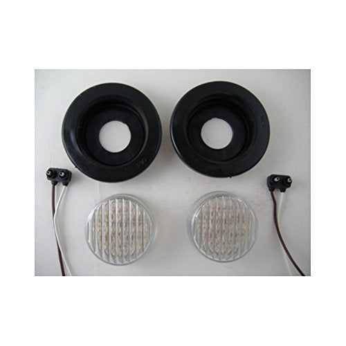 United Pacific (2) White 2.5 Round 13 LED Custom Mini Reverse Backup Lights/Grommets/Wires