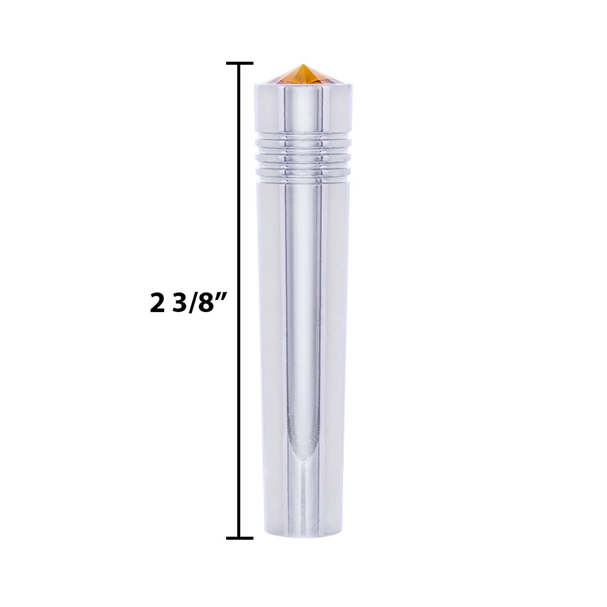 United Pacific 40155 Chrome Long Toggle Switch Extension W/Amber Crystal For Peterbilt, Aluminum Construction - Amber Crystal -