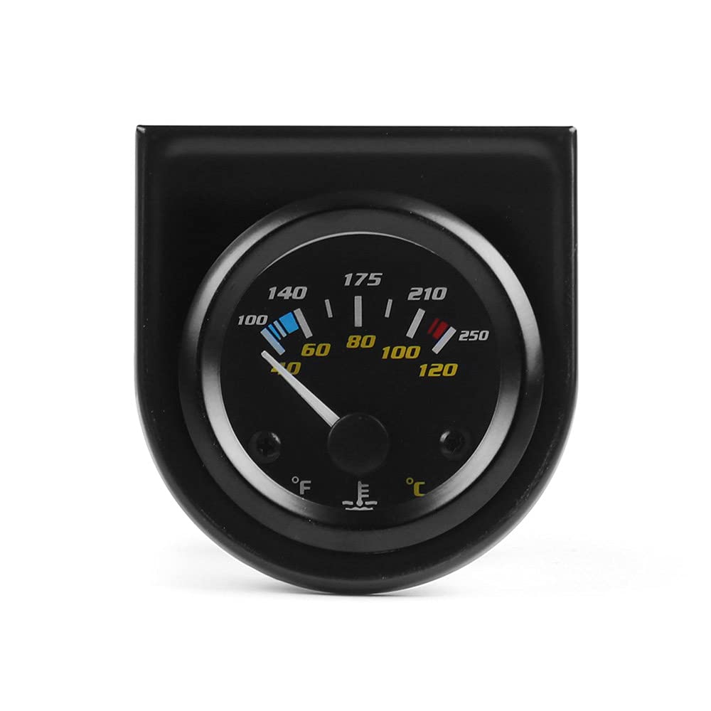 2'' 52Mm Water Temp Gauge 40-120 Celsius /100-250 Fahrenheit Pointer Auto Water Temp Temperature Gauge White Led Car Meter With 